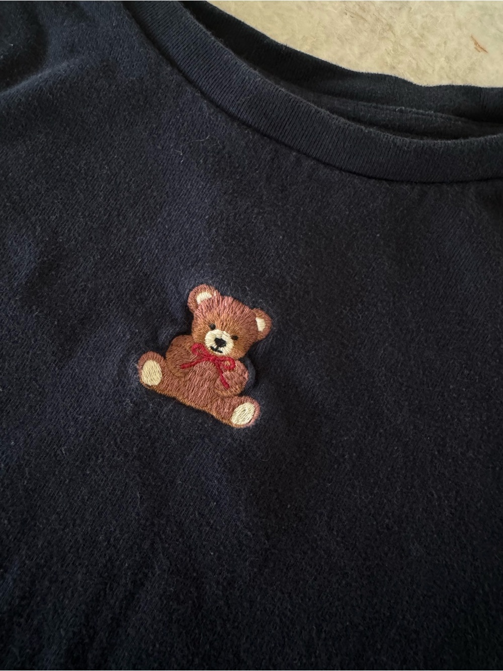Aéropostale Vintage Fit Tee Navy Blue Teddy Bear Embroidered Soft S